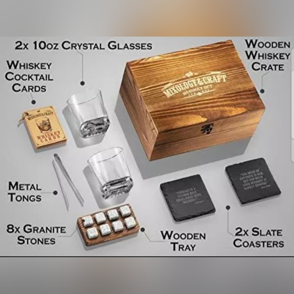 Mixology & Craft 15-Piece Whiskey Glass Set (Model W81) - Brand New & Sealed
